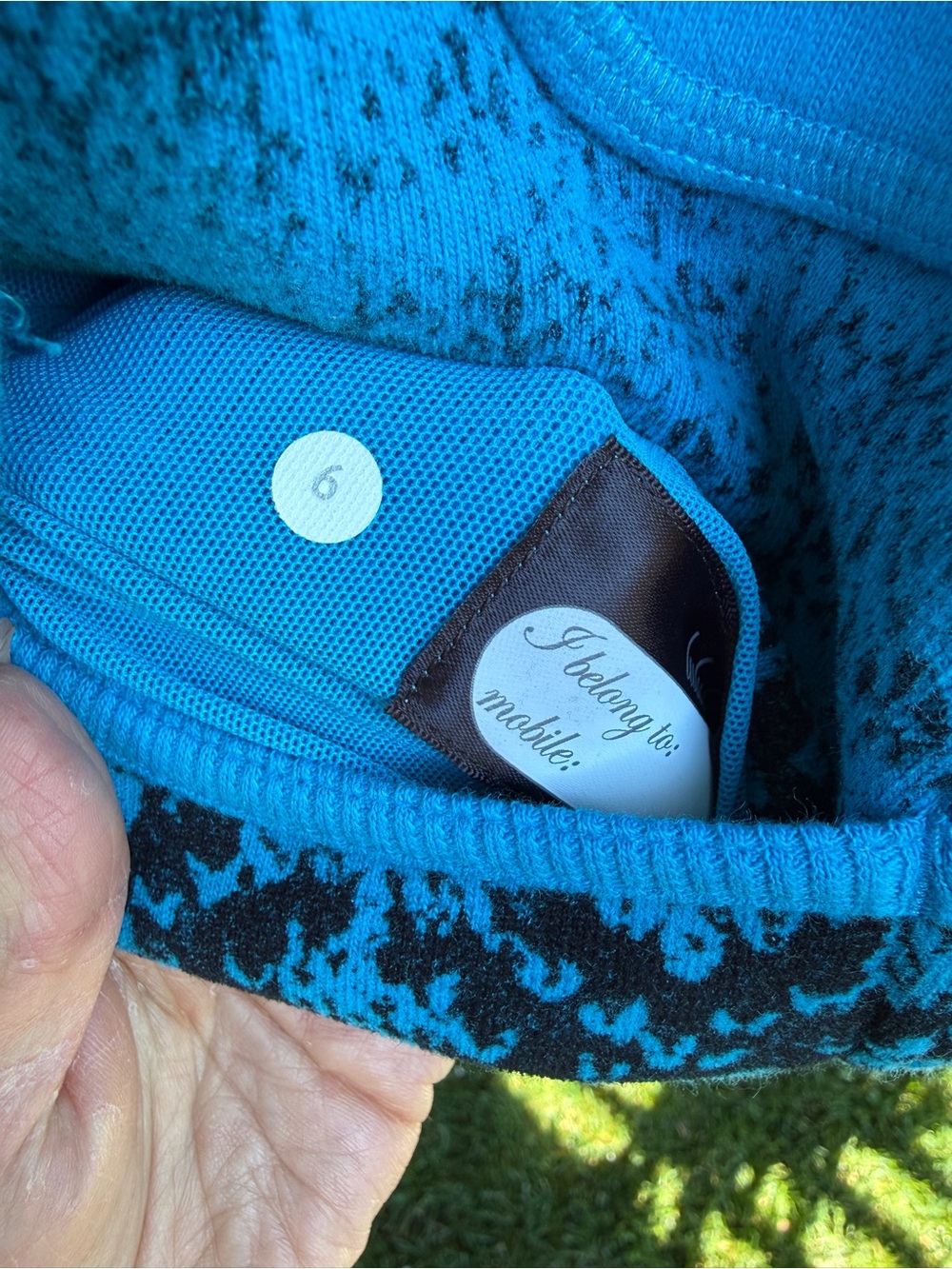 lululemon Scuba Turquoise Blue full Zip-Up Hoodie with Black Pattern - Picture 9 of 9